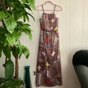 Gianni Bini Boho Print Maxi Halter Dress